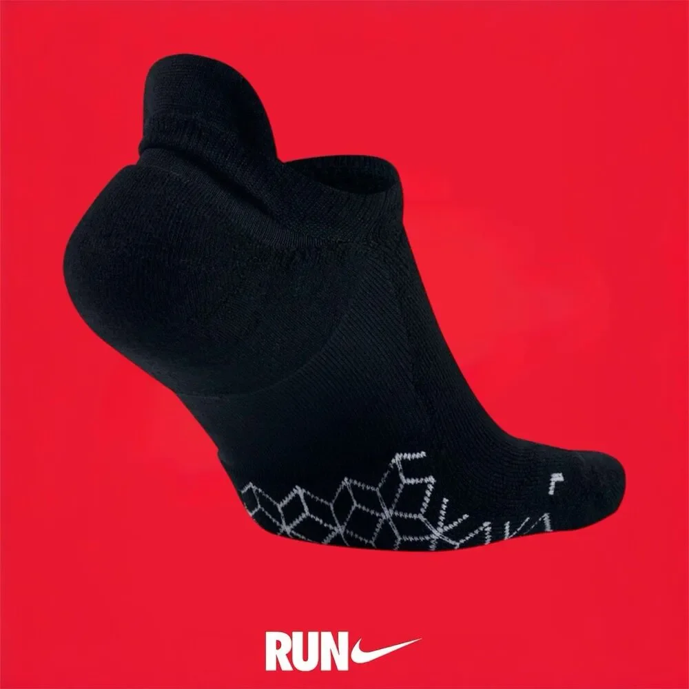 *3 Pair* Nike Elite Cushioned No-Show Black Running Socks M: 6-7.5 | W: 7.5-9
